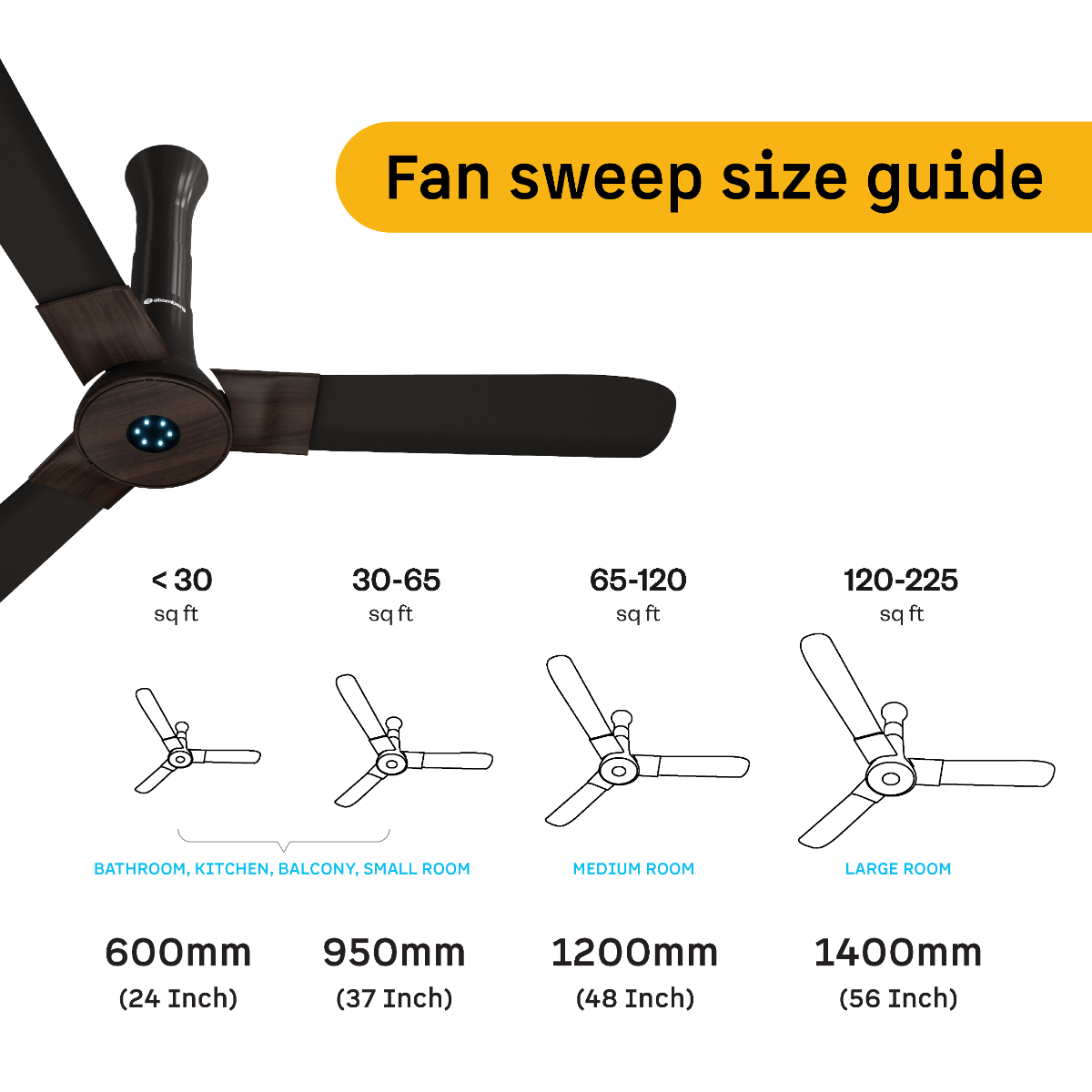 Studio Smart + Ceiling Fan Powerful & Wide Air Delivery - product feature