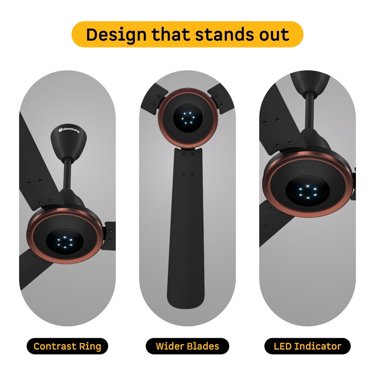 Erica Meta Ceiling Fan Optimized Blade Design for Maximum Airflow - product feature