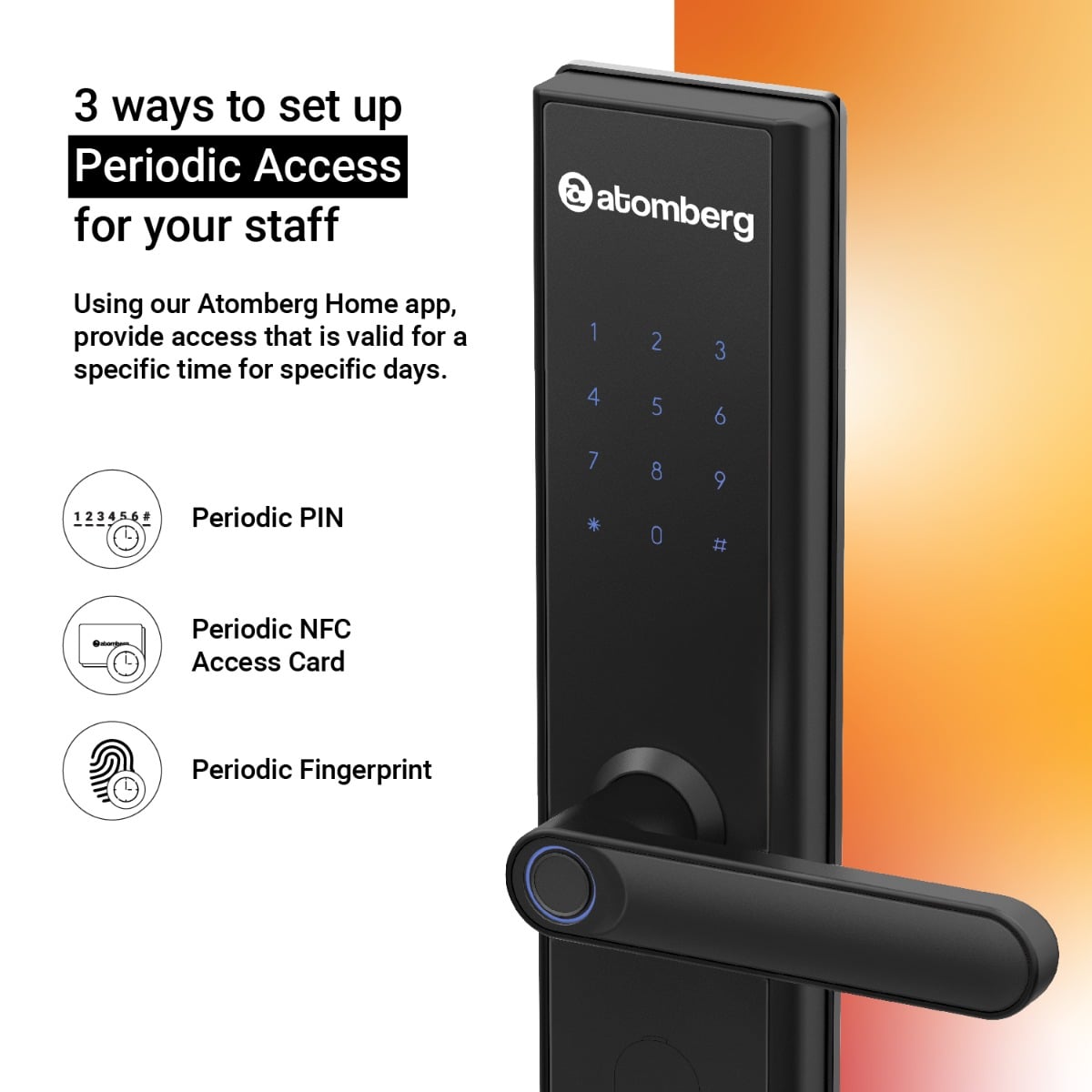 Atomberg SL 1 Smart Door Lock Secure Atomberg Home App & Local Data - product feature