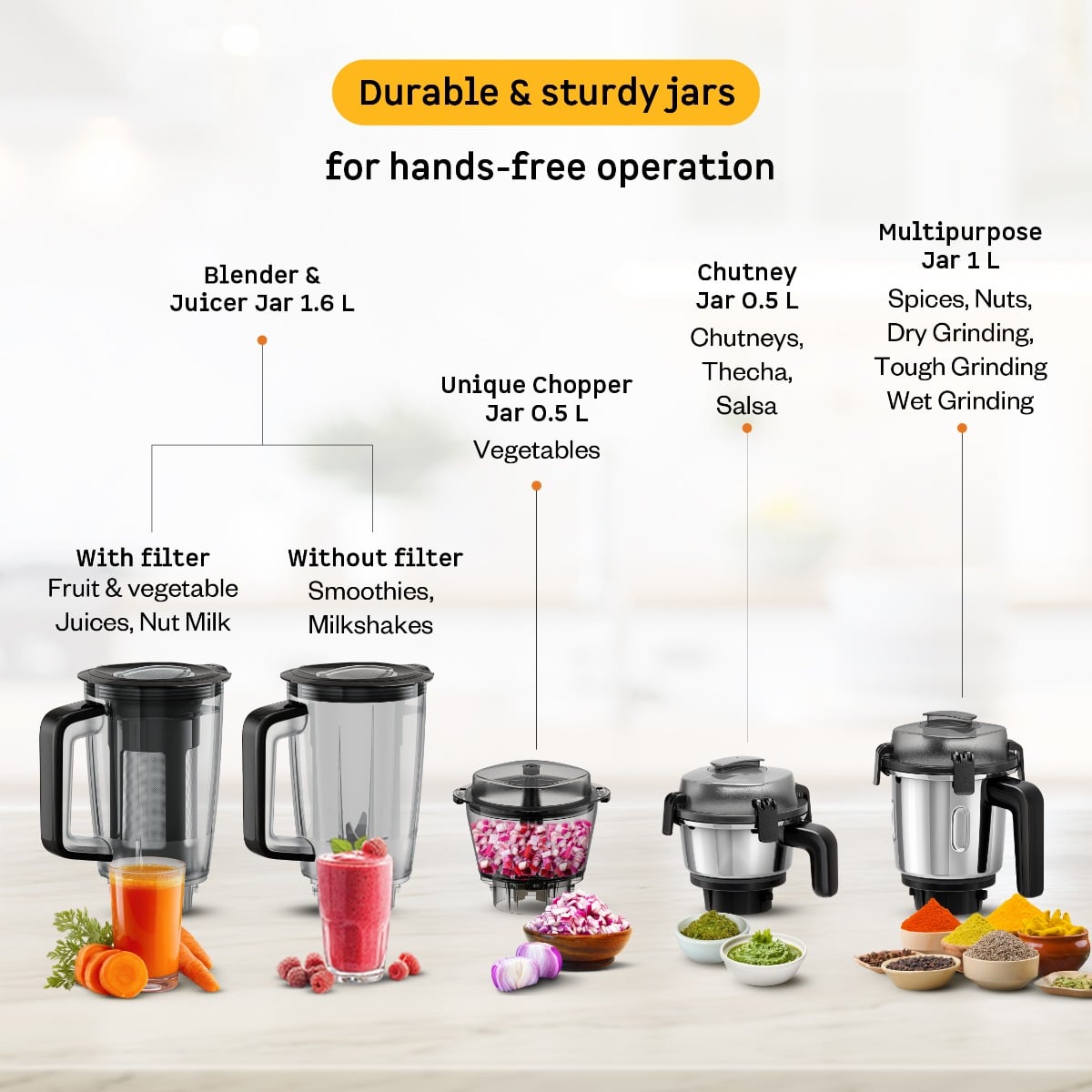 Atomberg Zenova Fresh Juicer Mixer Grinder | Coarse Mode for