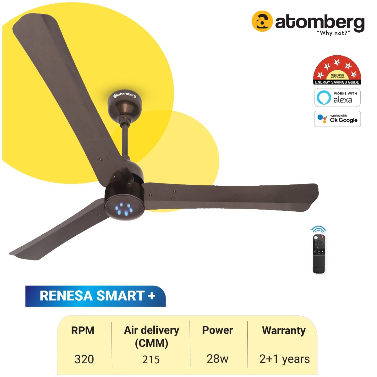 Buy Atomberg Renesa Smart+ Ceiling Fan with IoT technology