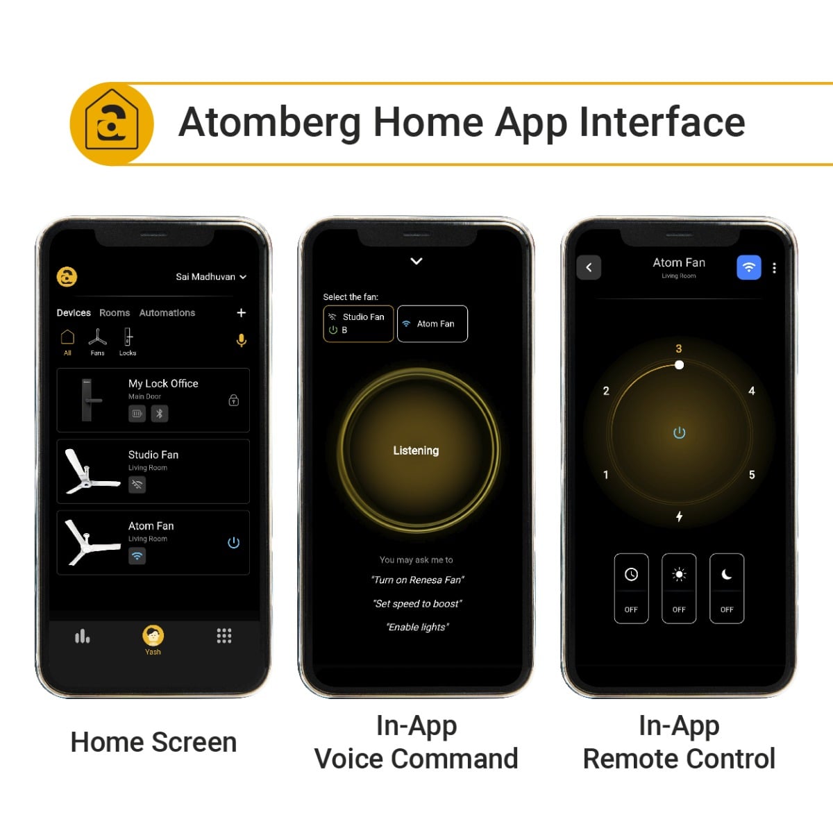 Atomberg Aris Starlight 48 inches Ceiling Fan With Light and Remote description image 2