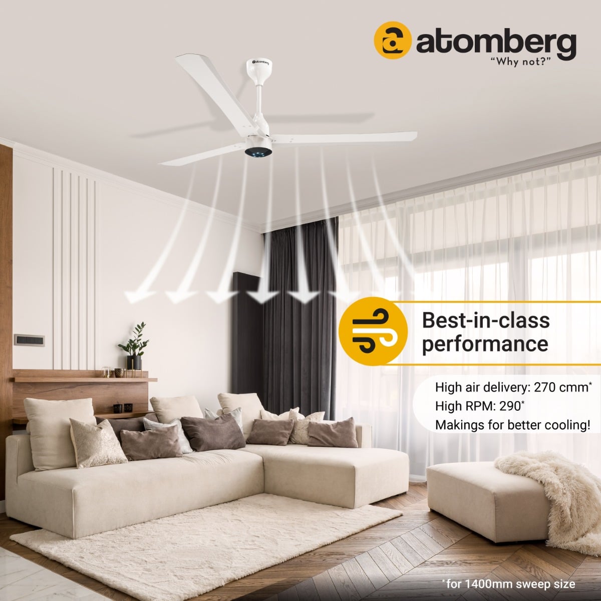 Atomberg Renesa Plus 56 inches Ceiling Fan